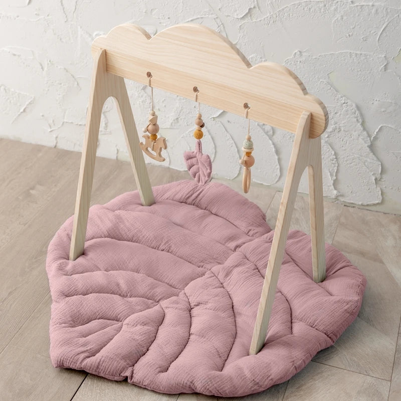 Tapis d'Éveil Forme Feuille en Coton