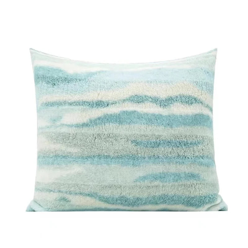 Housse de Coussin Cachemire Galaxie Nébuleuse Bleu Dégradé