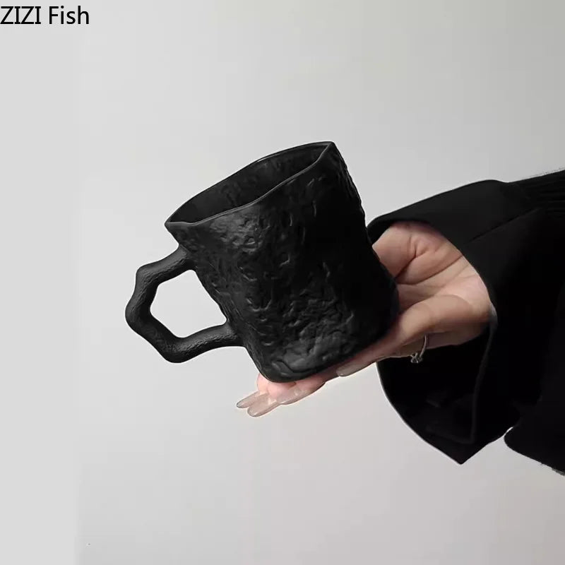 Tasse en Verre Noir Forme Irrégulière 200ml