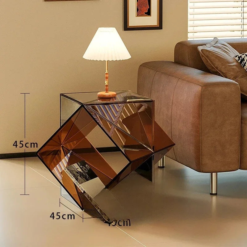 Table de Chevet Design en Acrylique - Rangement Minimaliste