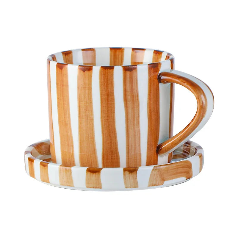 Tasse à Café Céramique Rayée 280ml