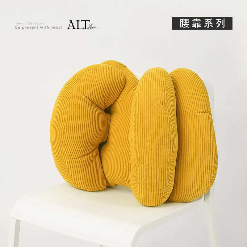 Coussin Lombaire en Velours - Soutien Dos Ergonomique