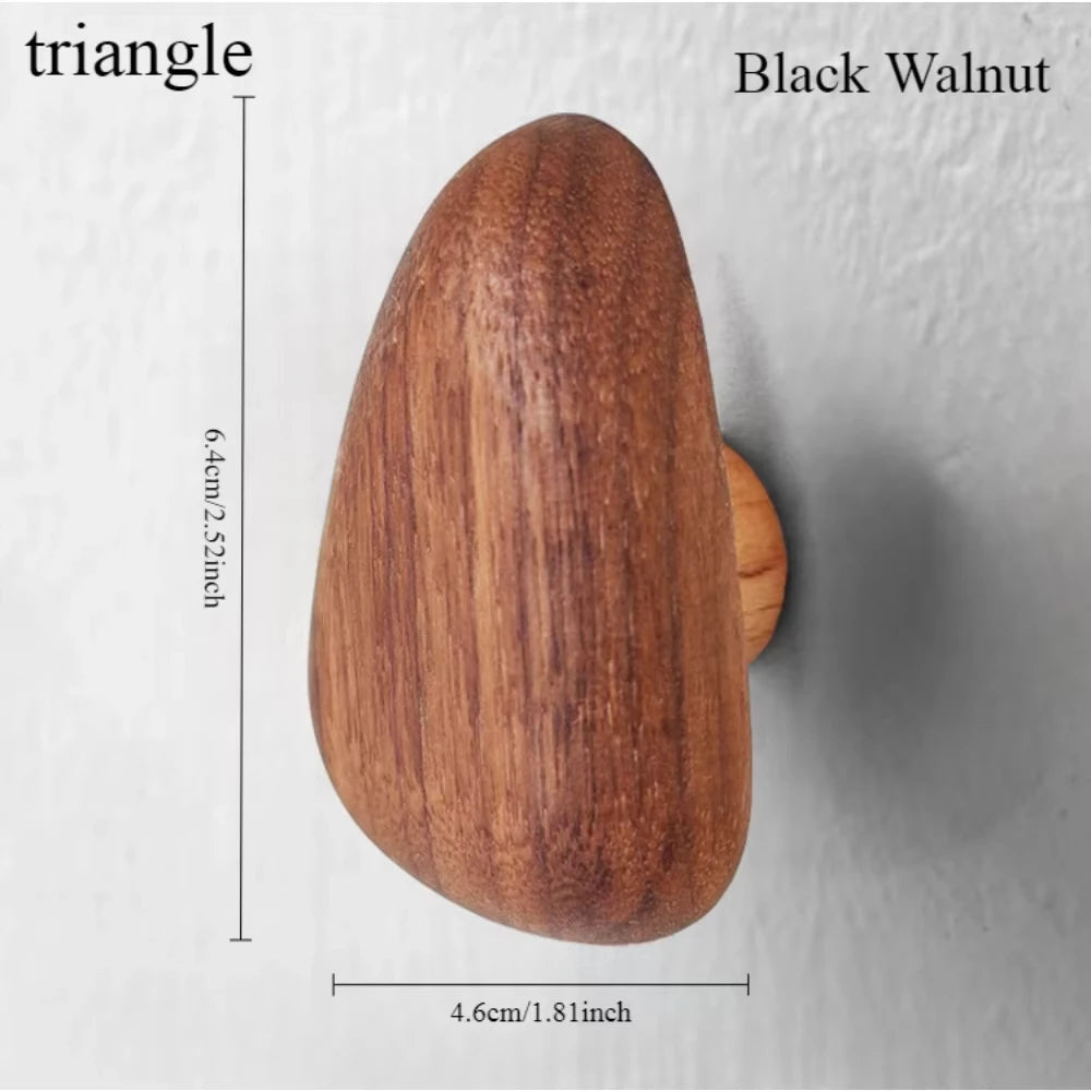 Poignée de Tiroir Bois Massif Forme Galet Style Nordique