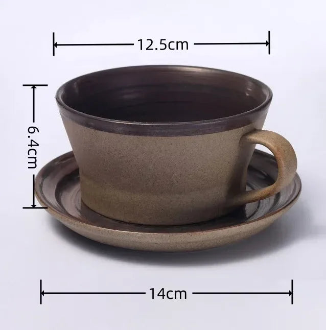 Set Tasse et Soucoupe Grès Style Japonais Fait Main