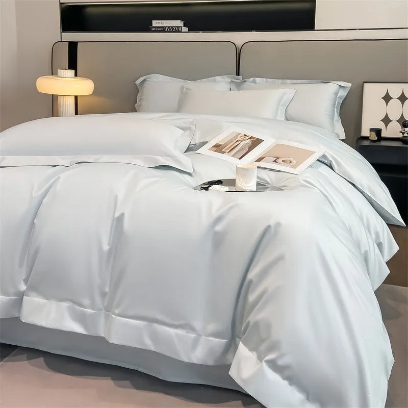 Parure de Lit Coton Égyptien 1000TC Ultra Douce 4 Pièces