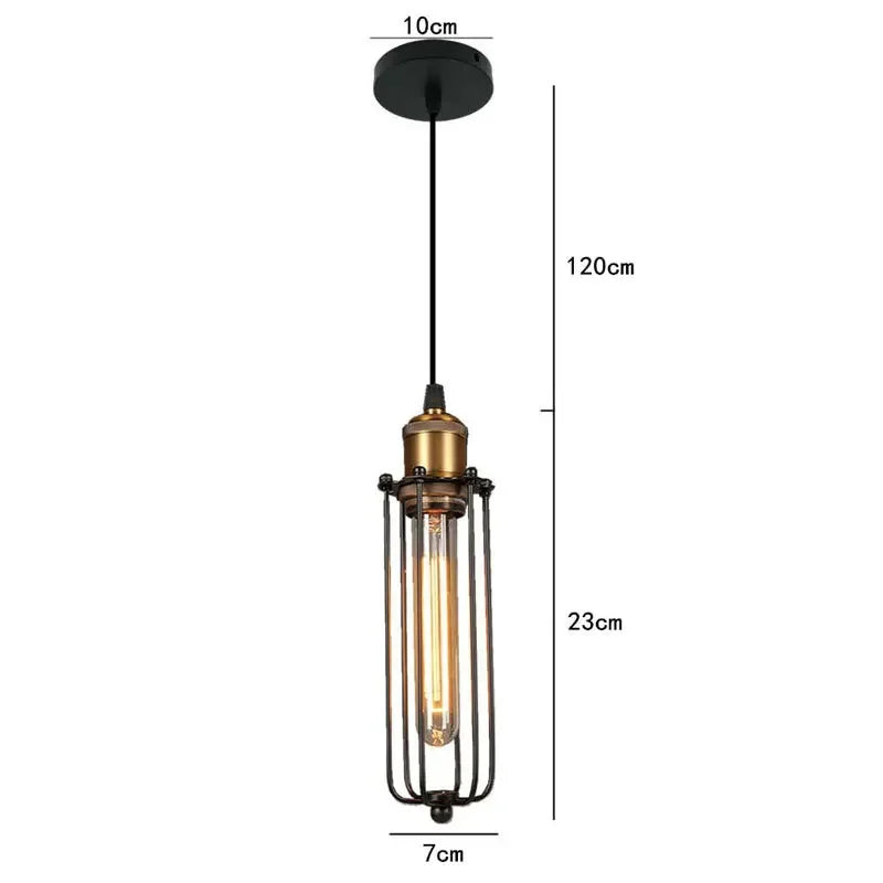 Petit Lustre Style Industriel Fer Rétro Américain