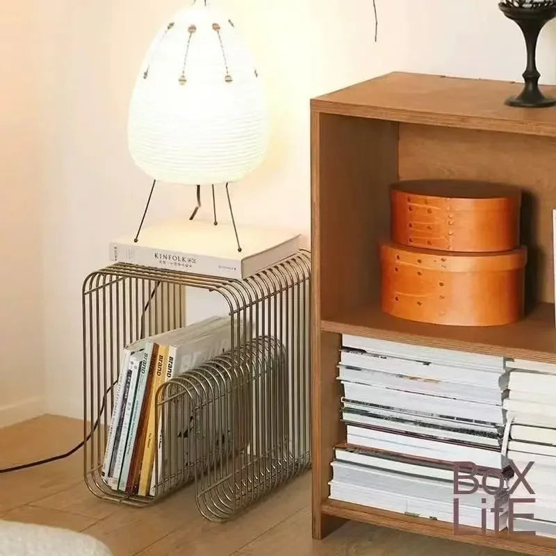 Table Basse en Métal Scandinave - Rangement Magazines