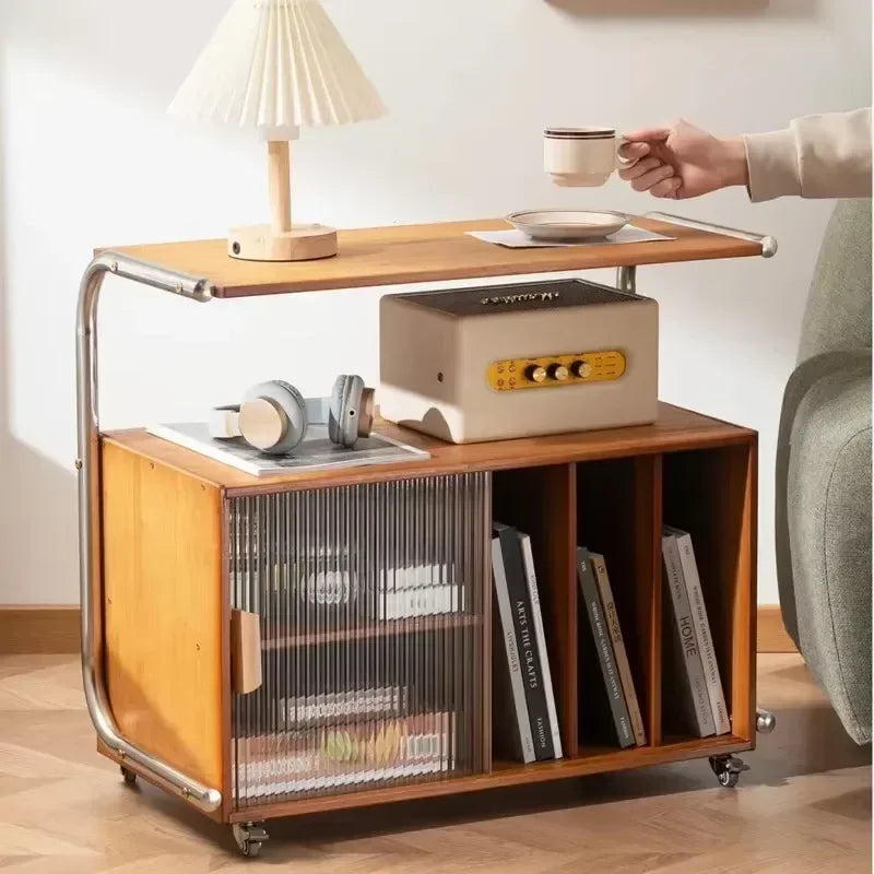 Table de Chevet Nordique avec Rangement Amovible
