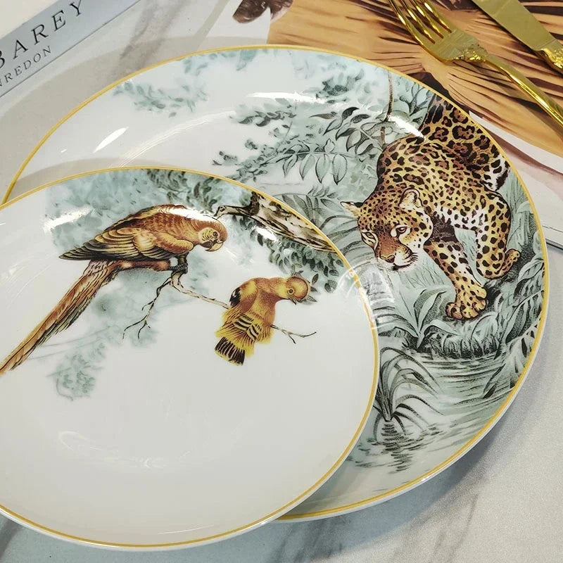 Service de Table Céramique Motif Jungle