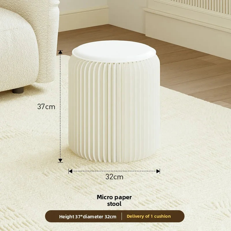 Tabouret Pliable en Carton Kraft - Design Accordéon