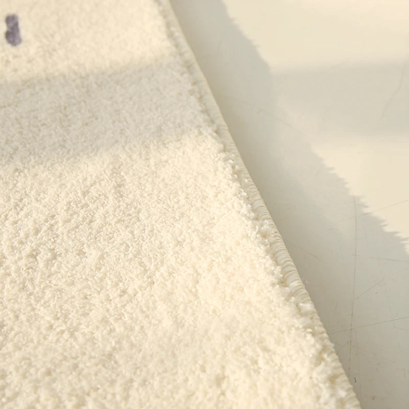 Tapis Crème Épais Lavable Grande Surface Peluche
