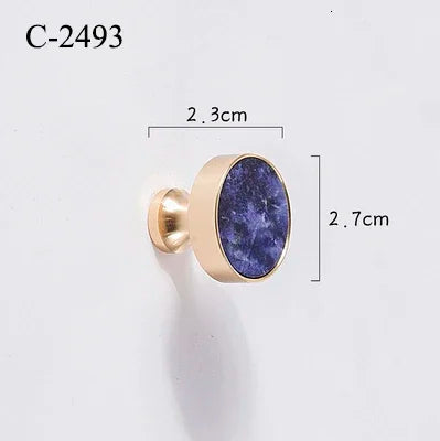 Natural Stone & Brass Knob – Cabinet Hardware
