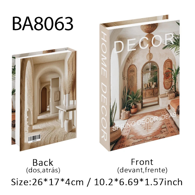 Faux Livres Décoratifs Boîte de Rangement Style Boho