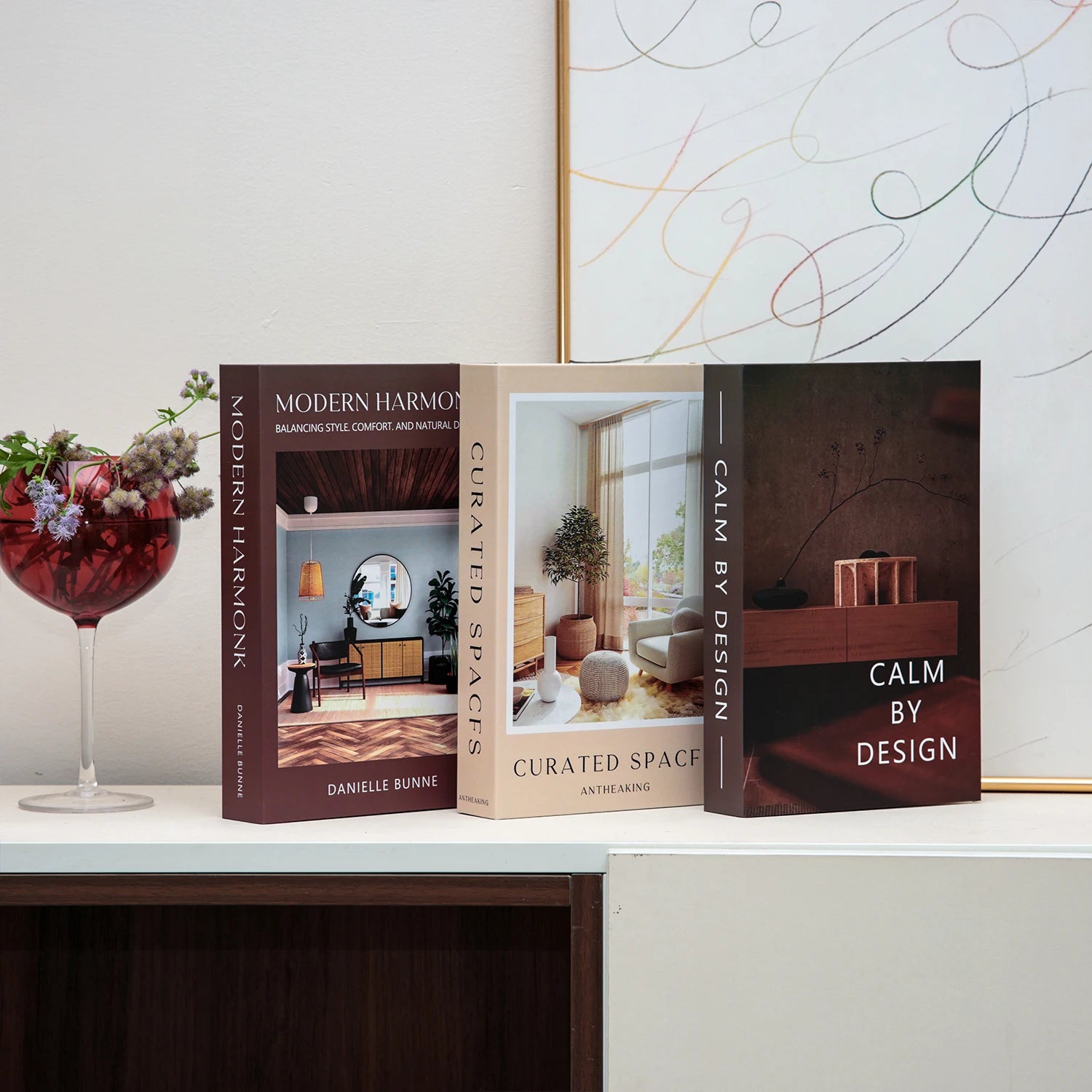 Ensemble Livres Décoratifs Factices Pliables Style Nordique