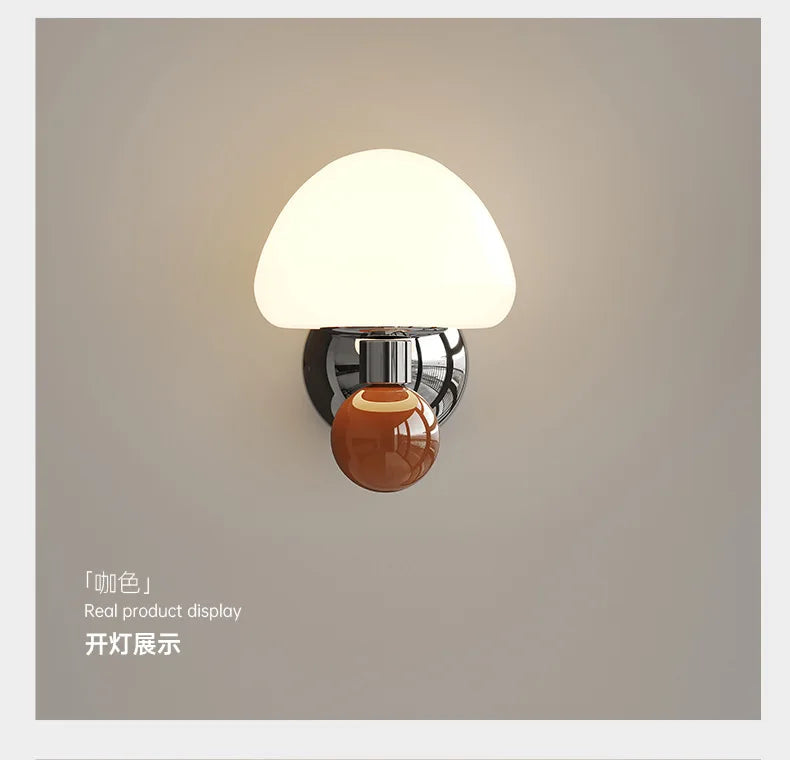 Applique Murale LED Champignon Crème à Tirette Enfant