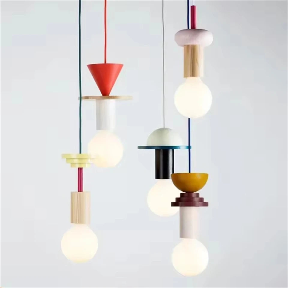 Suspension en Bois Nordique - Grain de Lustre LED