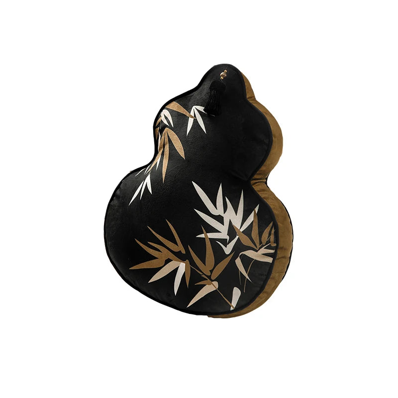 Coussin Décoratif Forme Gourde - Motif Floral et Oiseaux