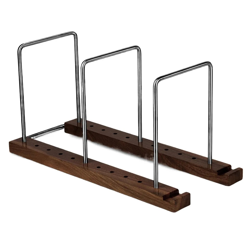 Porte-Vinyles en Bois Massif - Support Ajustable Vintage