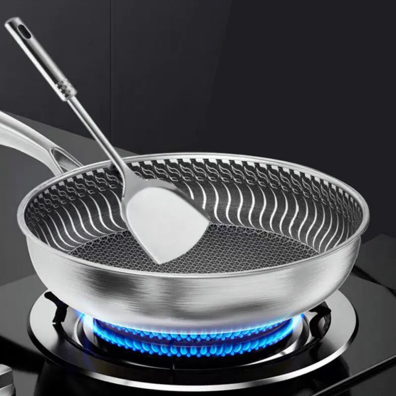 Poêle Wok Tri-Couches Acier Inoxydable 316 Double Face