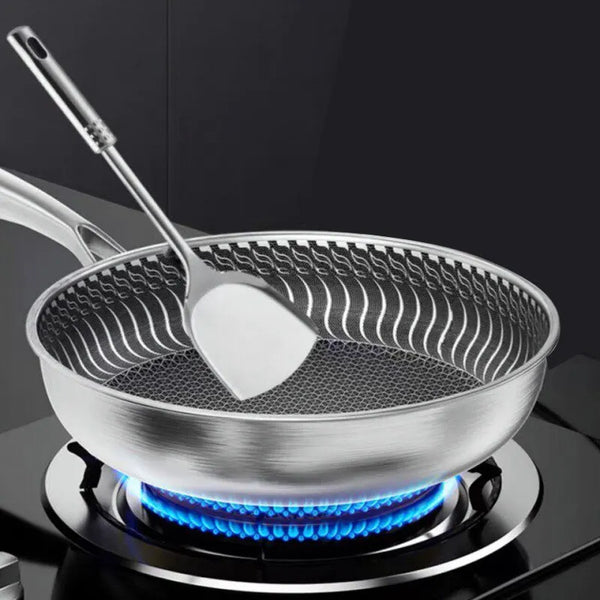 Poêle Wok Tri-Couches Acier Inoxydable 316 Double Face