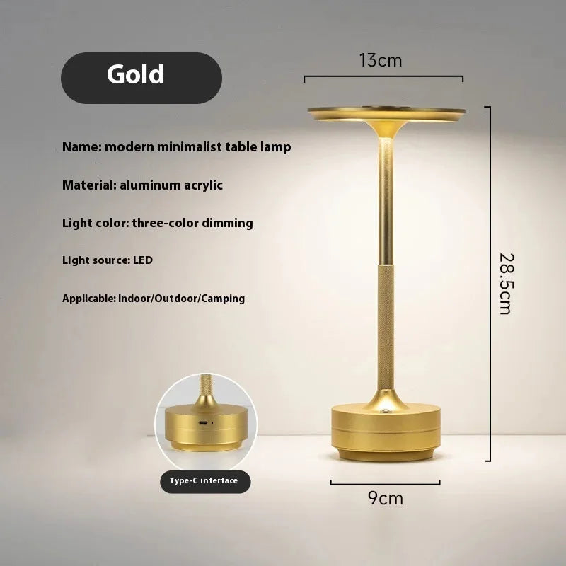 Lampe de Table Sans Fil Tactile Rechargeable Style Rétro