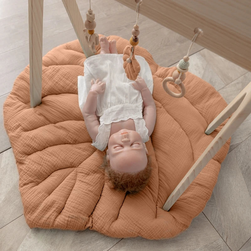 Tapis d'Éveil Forme Feuille en Coton