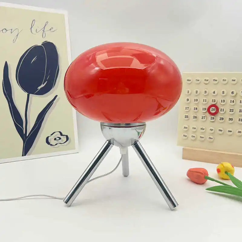 Lampe de Table Champignon en Verre - Style Bauhaus