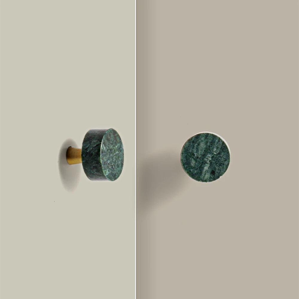 Marble & Brass Handle – Crystal Stone Knob