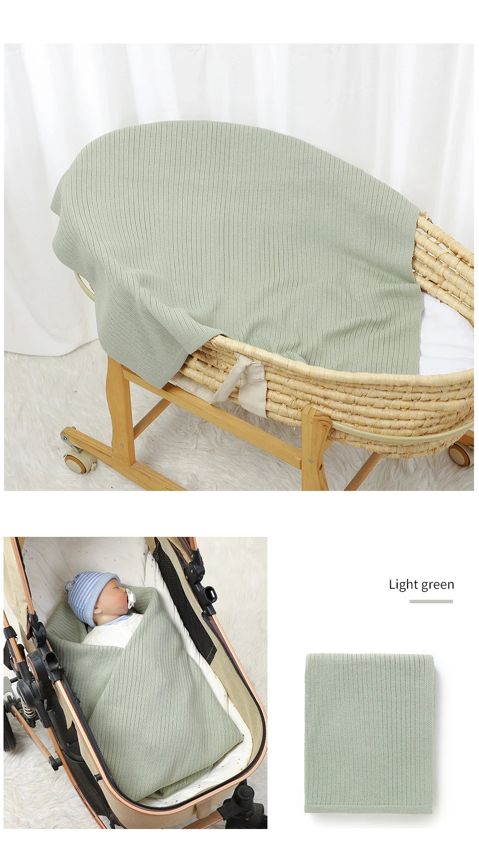 Couverture Bébé Alvéolée Ultra-Douce pour Poussette