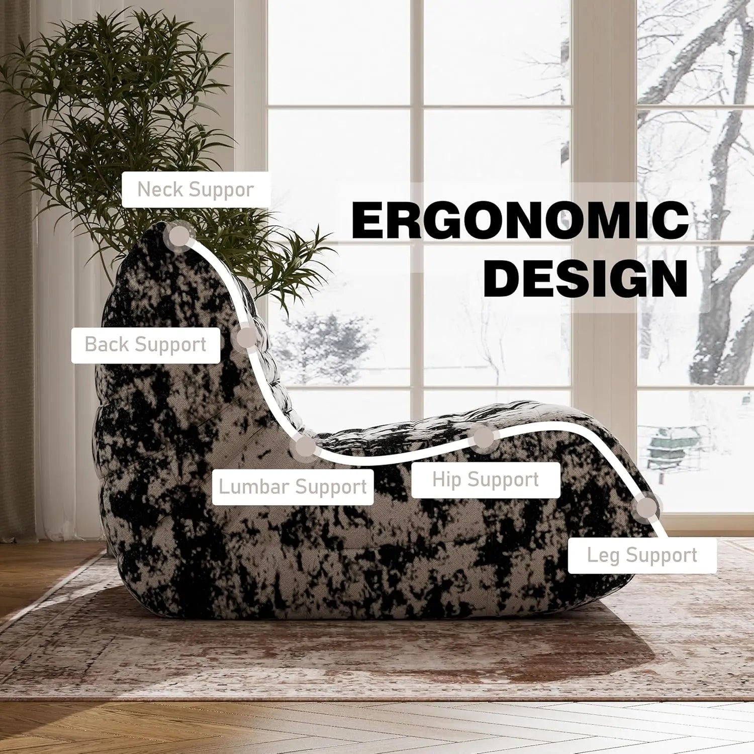 Fauteuil Paresseux Togo en Mousse à Mémoire de Forme