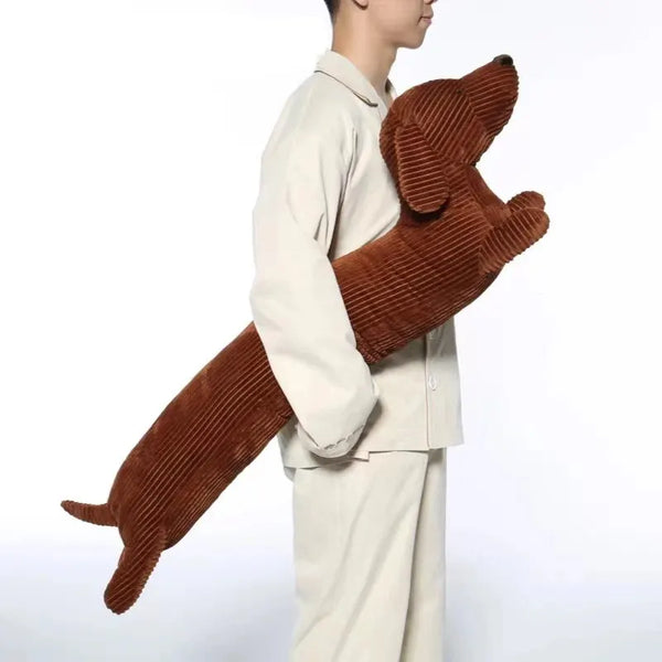 Coussin Corps Teckel Brodé - Oreiller Décoratif XXL