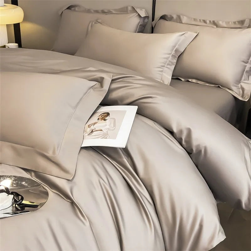 Parure de Lit Coton Égyptien 1000TC Ultra Douce 4 Pièces