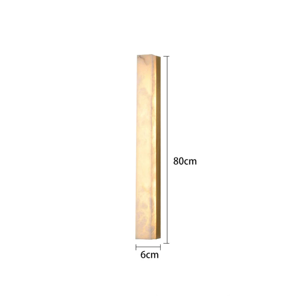 Applique Murale Marbre Naturel Espagnol Ligne Cuivre LED Albâtre