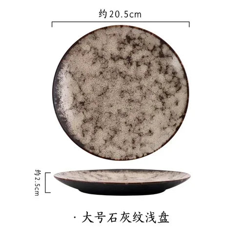 Assiette en Céramique Style Japonais pour Petit-Déjeuner