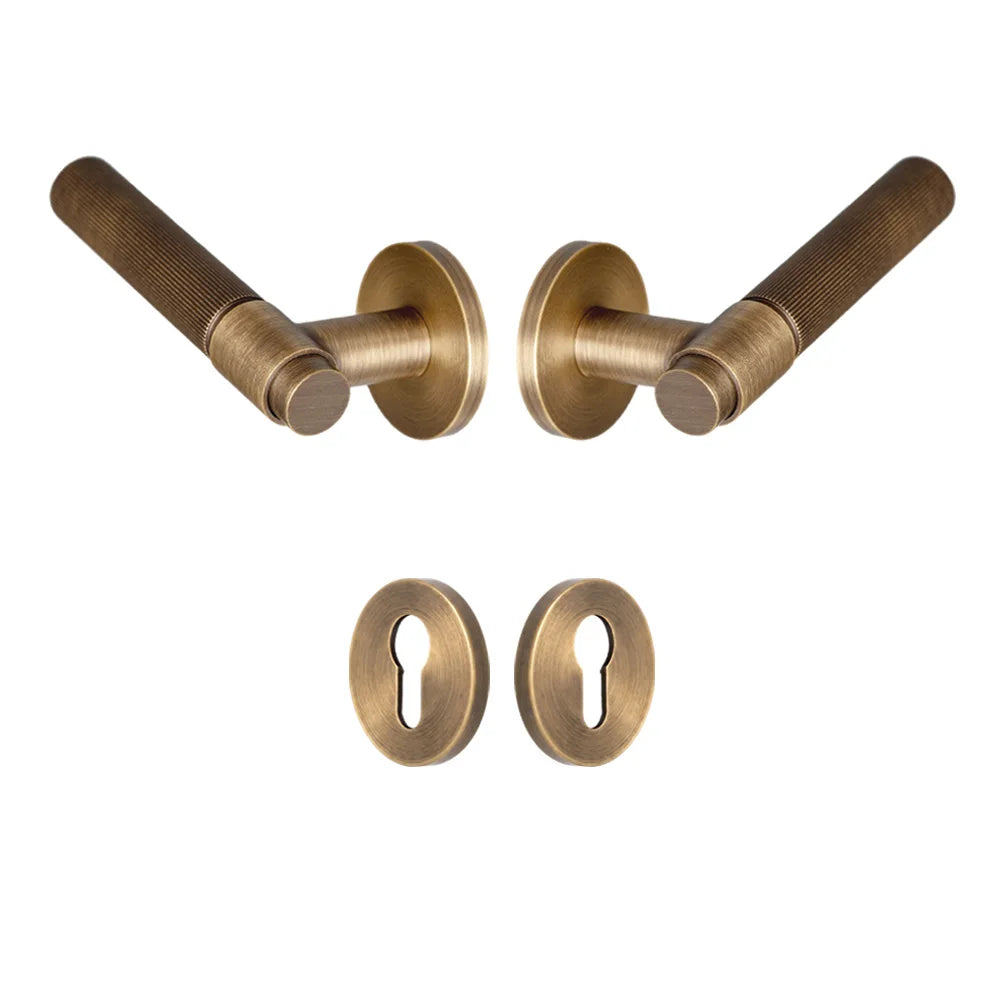Brass Door Lock Set – Antique Bronze Hardware