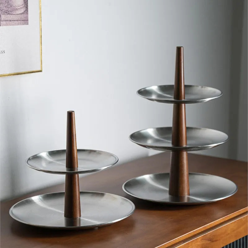 Matte Stainless Steel Cake Stand – Dessert & Snack Tray