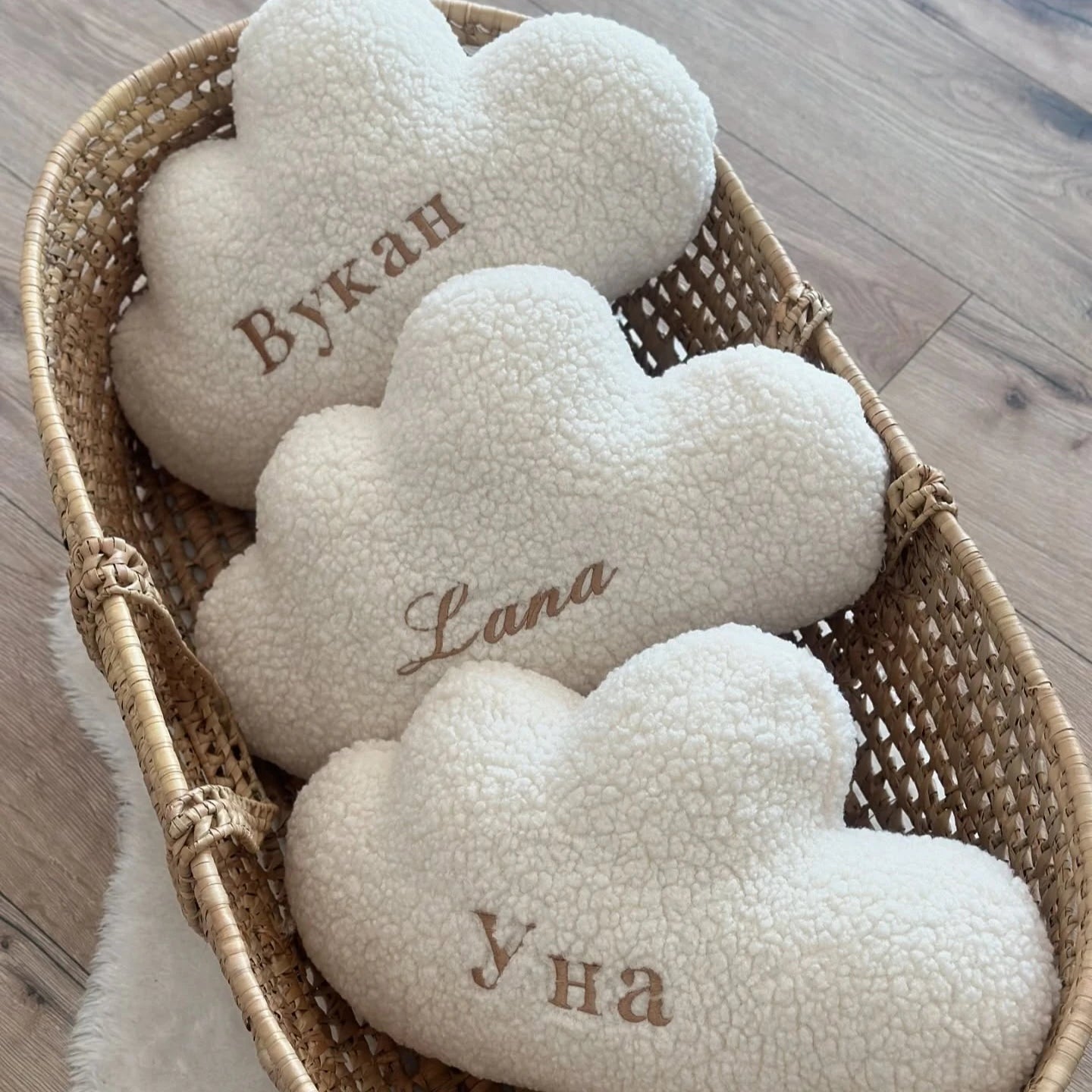 Coussin Bébé Nuage Personnalisable en Laine