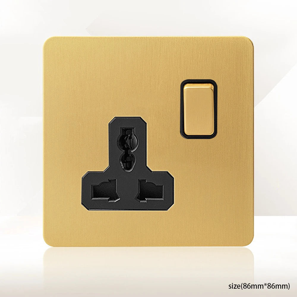 Interrupteur Mural Doré Style Vintage avec Prise USB-C