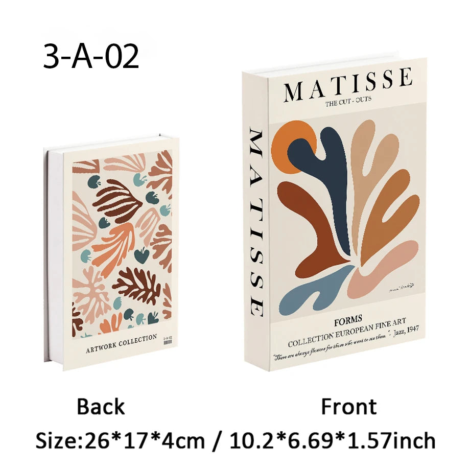 Faux Livres Décoratifs Boîte de Rangement Style Bauhaus