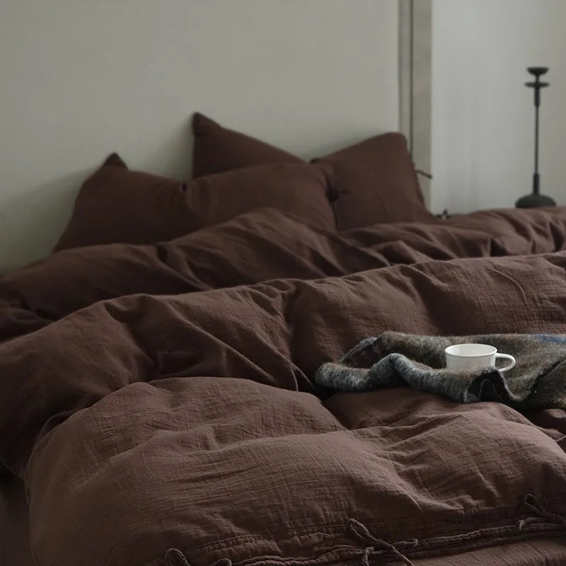 Parure de Lit en Gaze de Coton 3 Pièces