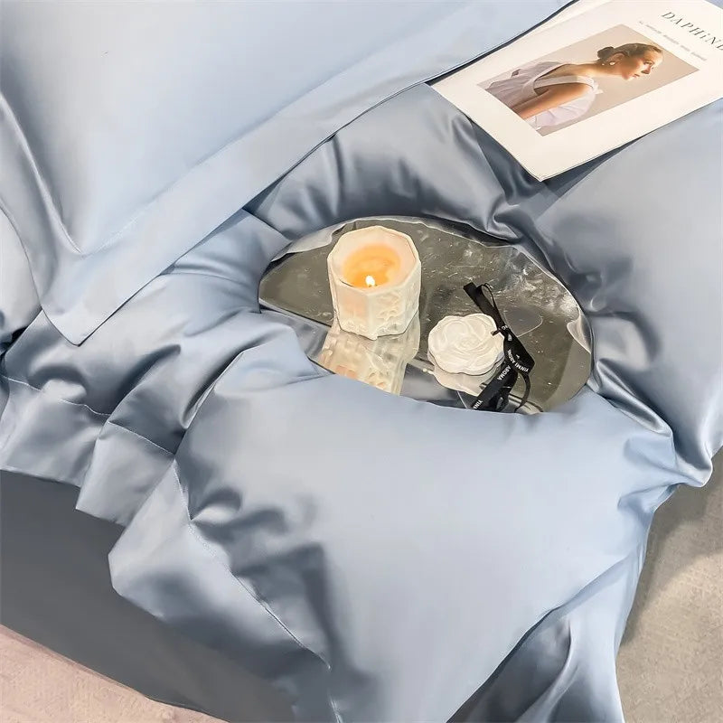 Parure de Lit Coton Égyptien 1000TC Ultra Douce 4 Pièces