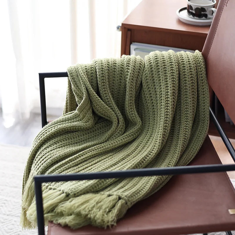 Jeté en Tricot Rayé - Bout de Lit Cosy