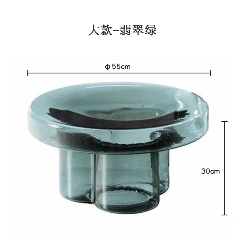 Table Basse Ronde en Verre - Design Nordique