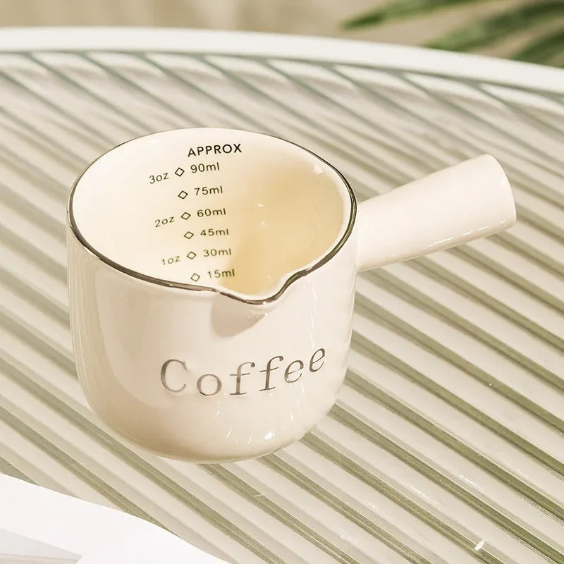 Pichet Doseur Céramique pour Espresso 90ml Bec Verseur