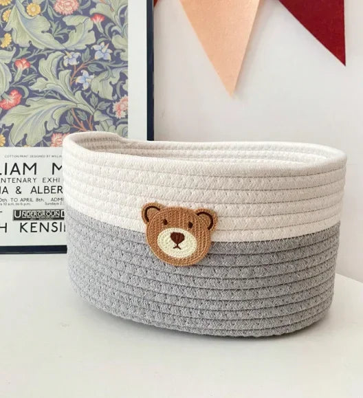Panier en Corde de Coton Tressée pour Rangement