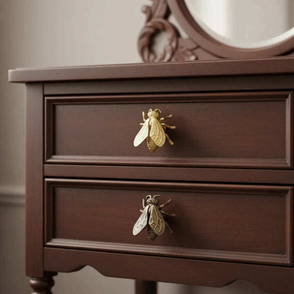 Poignée de Meuble Laiton Élégante Forme Abeille Style Vintage