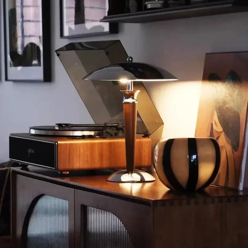 Lampe sur Pied Industrielle - Bois et Métal Vintage