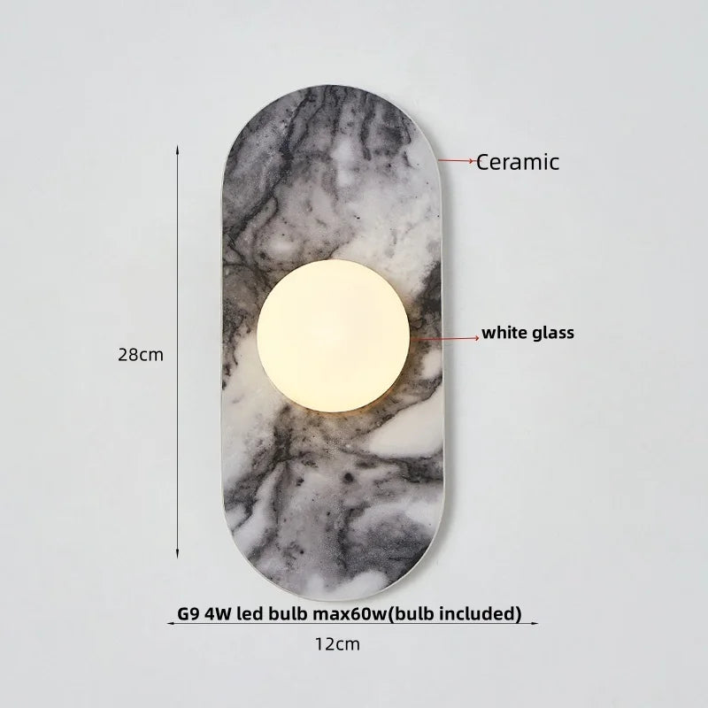Applique Murale Céramique Blanche LED Style Wabi-Sabi
