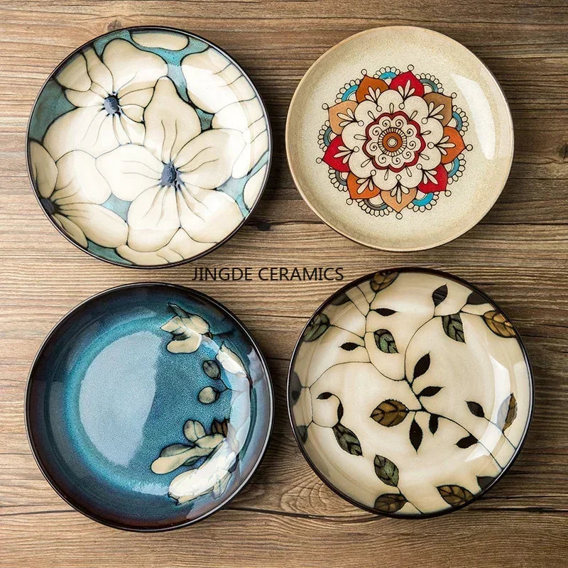 Assiette Creuse en Céramique Peinte à la Main - Style Chinois