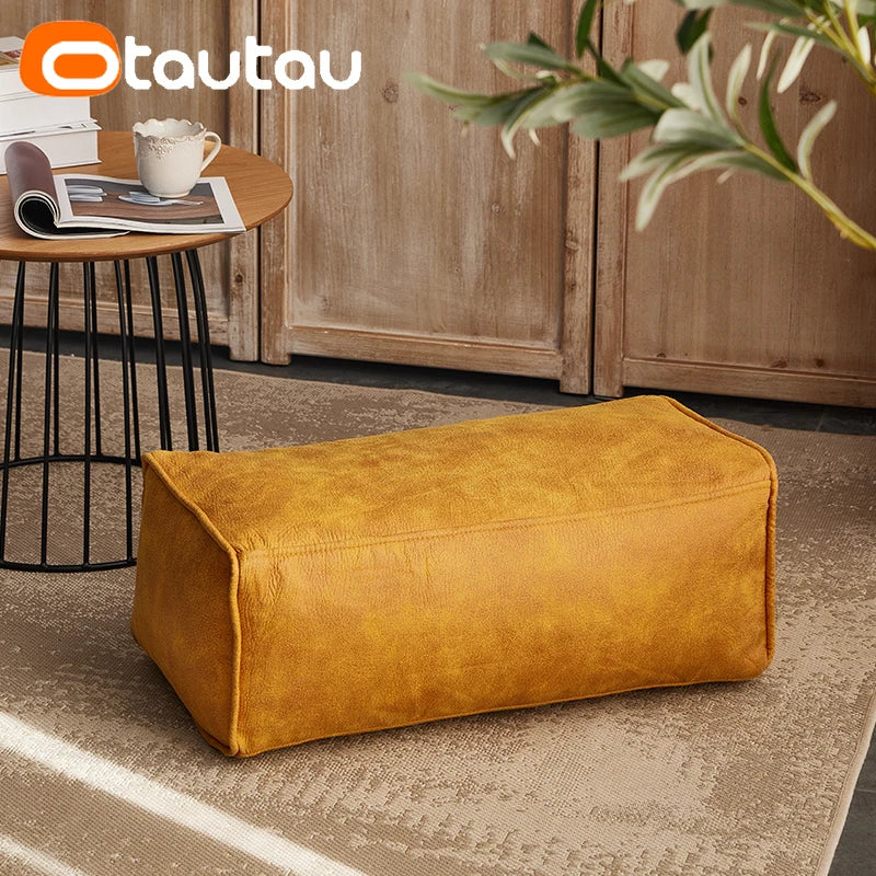 Housse de Pouf Ottoman Simili Cuir - Sans Garnissage